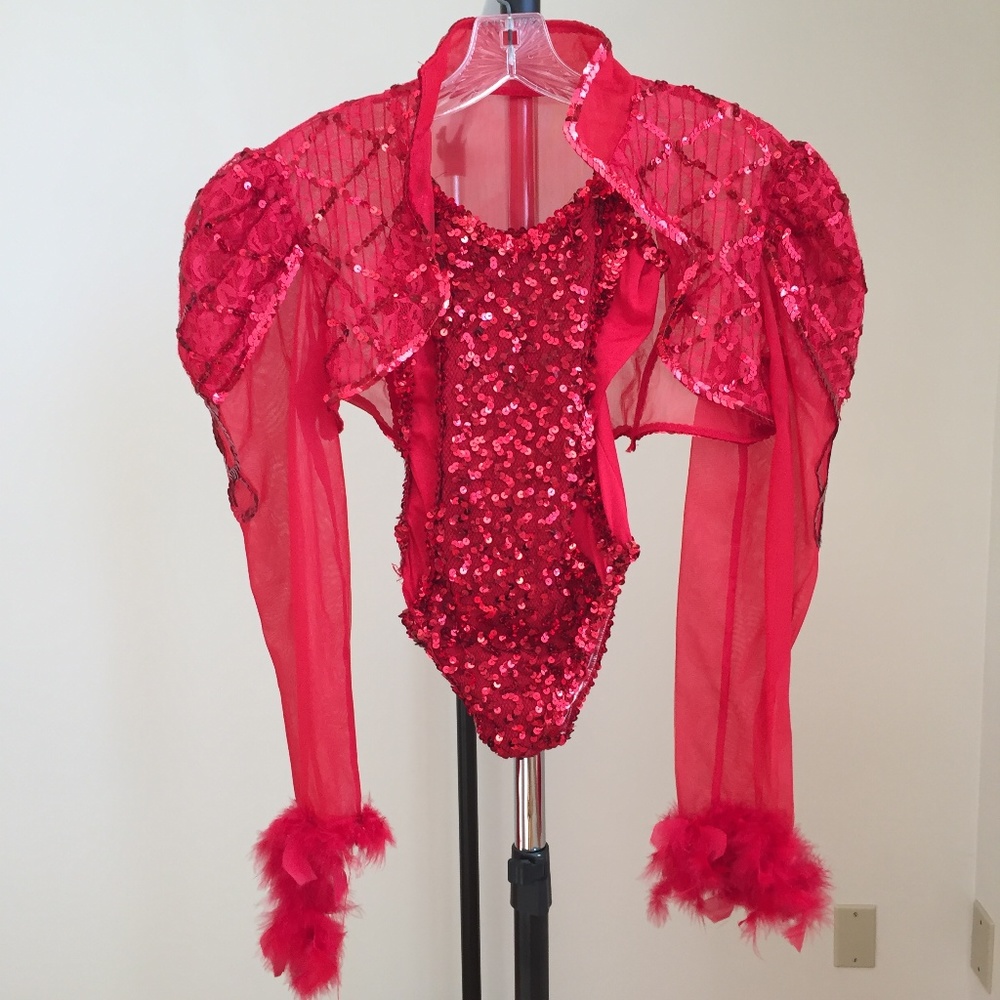 Red dance costume Jacket (JACKET ALONE no Leo)